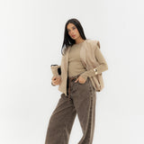 Straight Leg Jeans Washed Brown