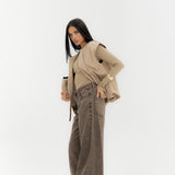 Straight Leg Jeans Washed Brown