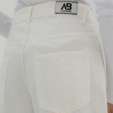 Straight Leg Jeans Off White