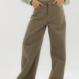 Straight Leg Jeans Olive