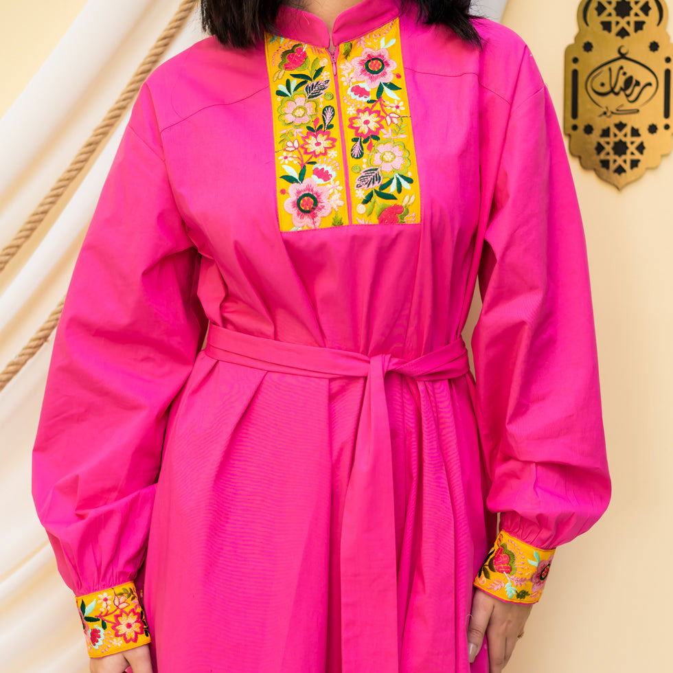 '- AB Essential Women Wear - Fuschia Flower Dress
