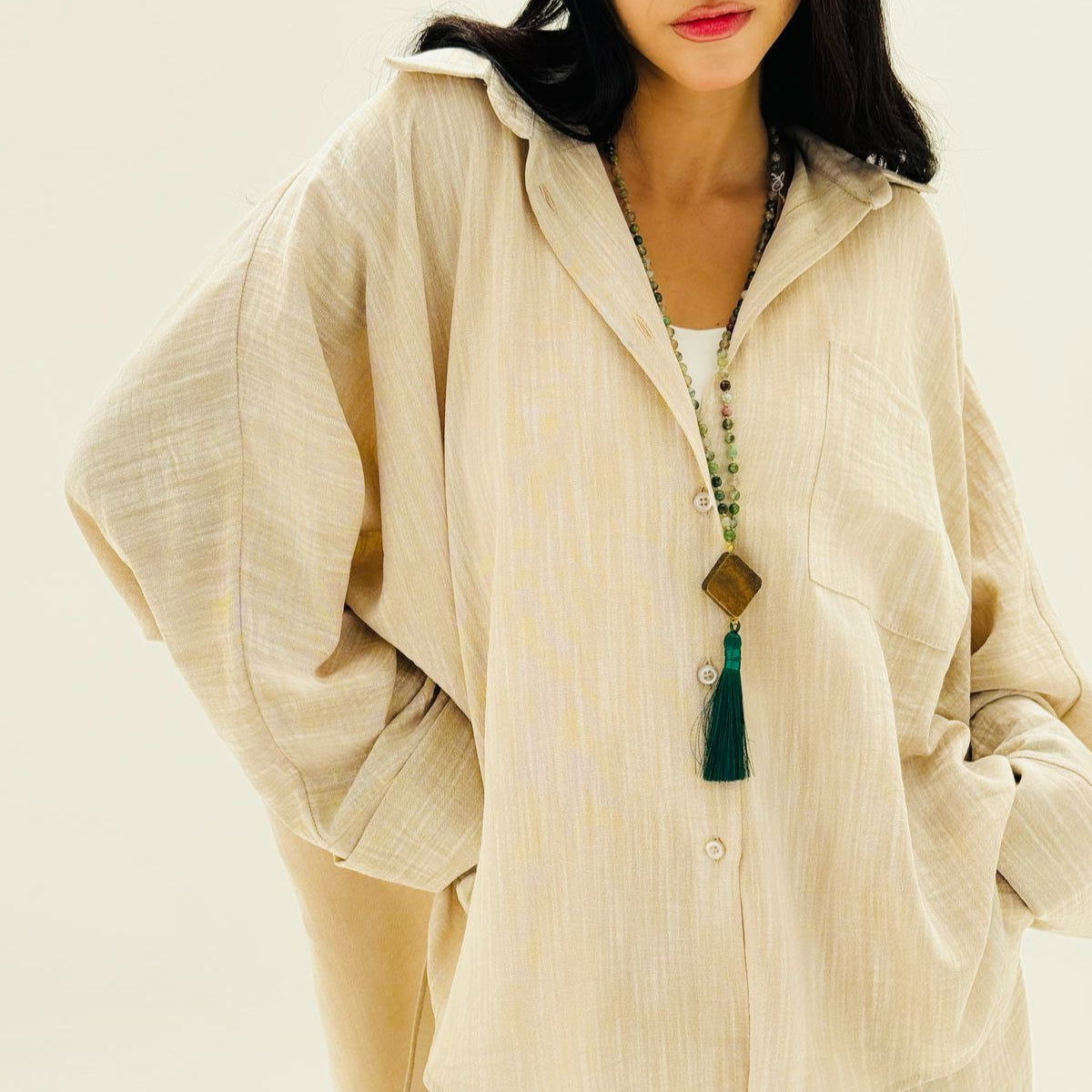 Comfort Shirt Dark Beige - AB Essential Women Wear