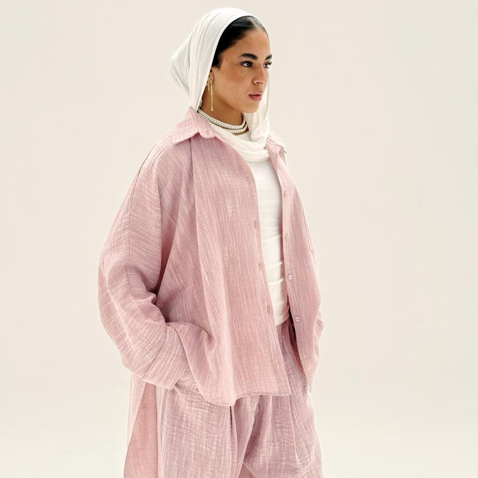 Comfort Shirt Powder Pink - AB Essential Women Wear