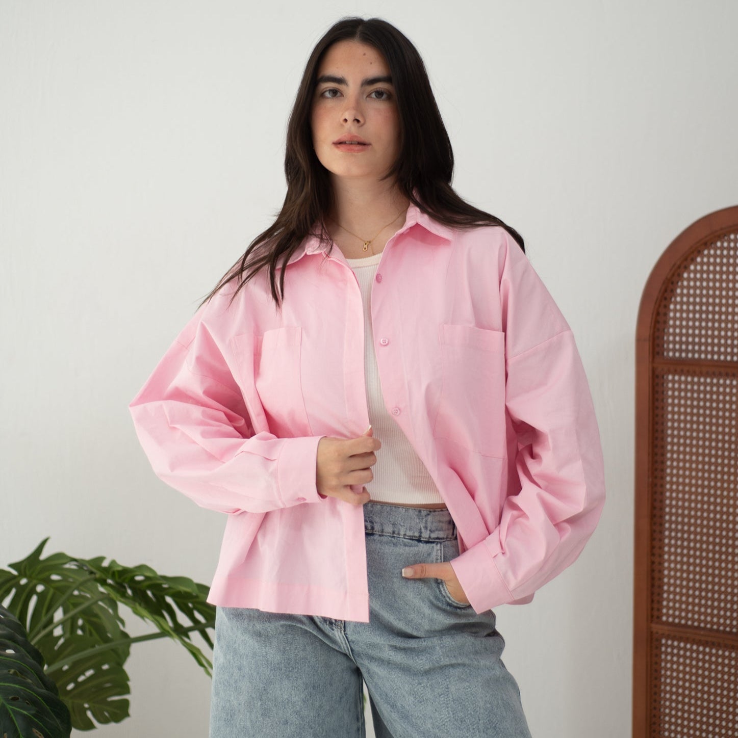 Cropi Shirt Powder Pink - AB Essential Women Wear