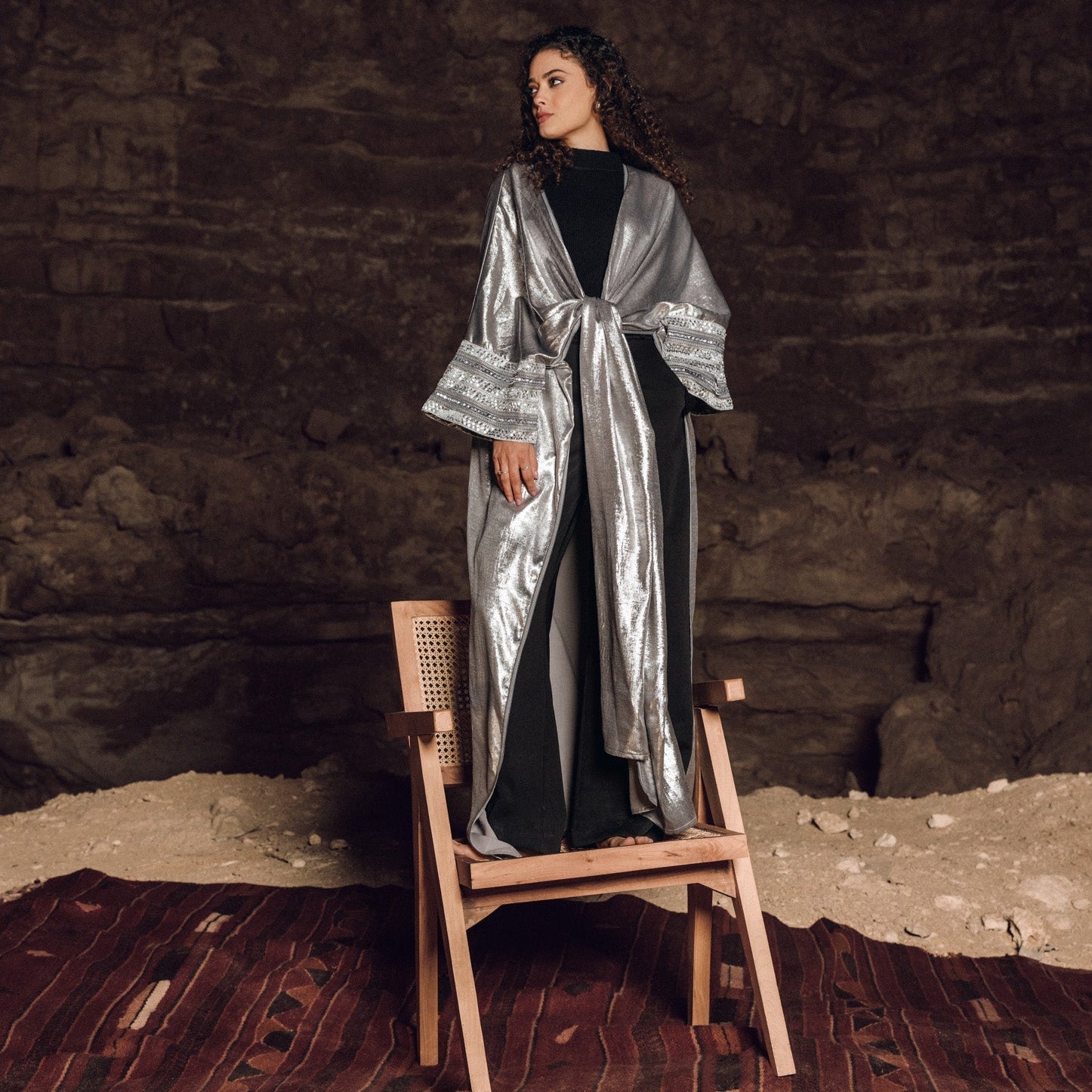 Diamond Kaftan Light Silver - AB Essential Women Wear
