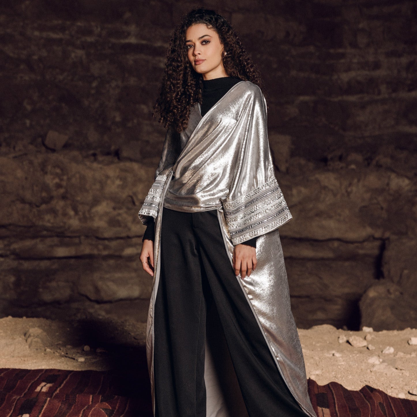 Diamond Kaftan Light Silver - AB Essential Women Wear