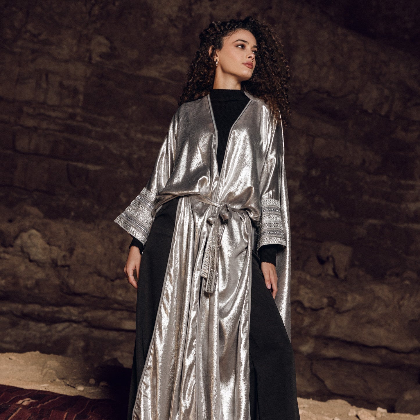 Diamond Kaftan Light Silver - AB Essential Women Wear