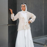 Embroidery Top Beige - AB Essential Women Wear