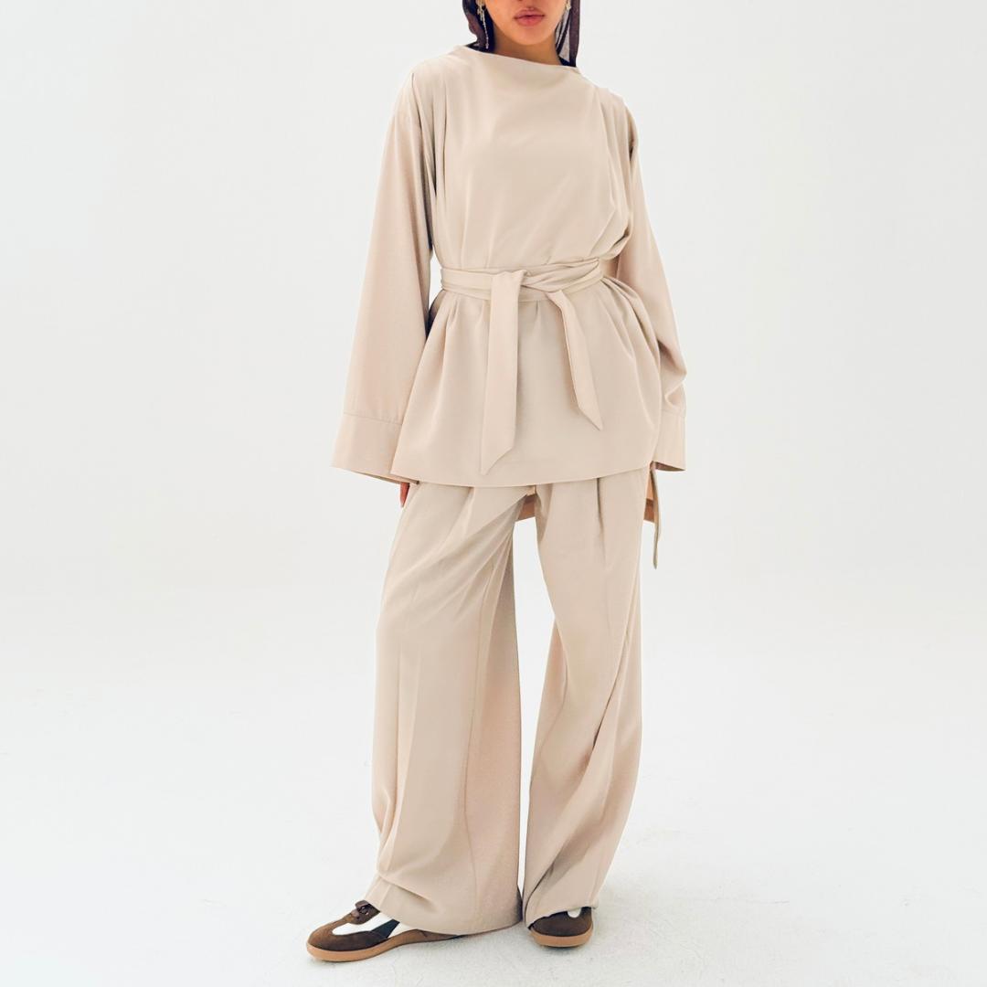Feel Good Set Butter Cream - AB Essential Women Wear