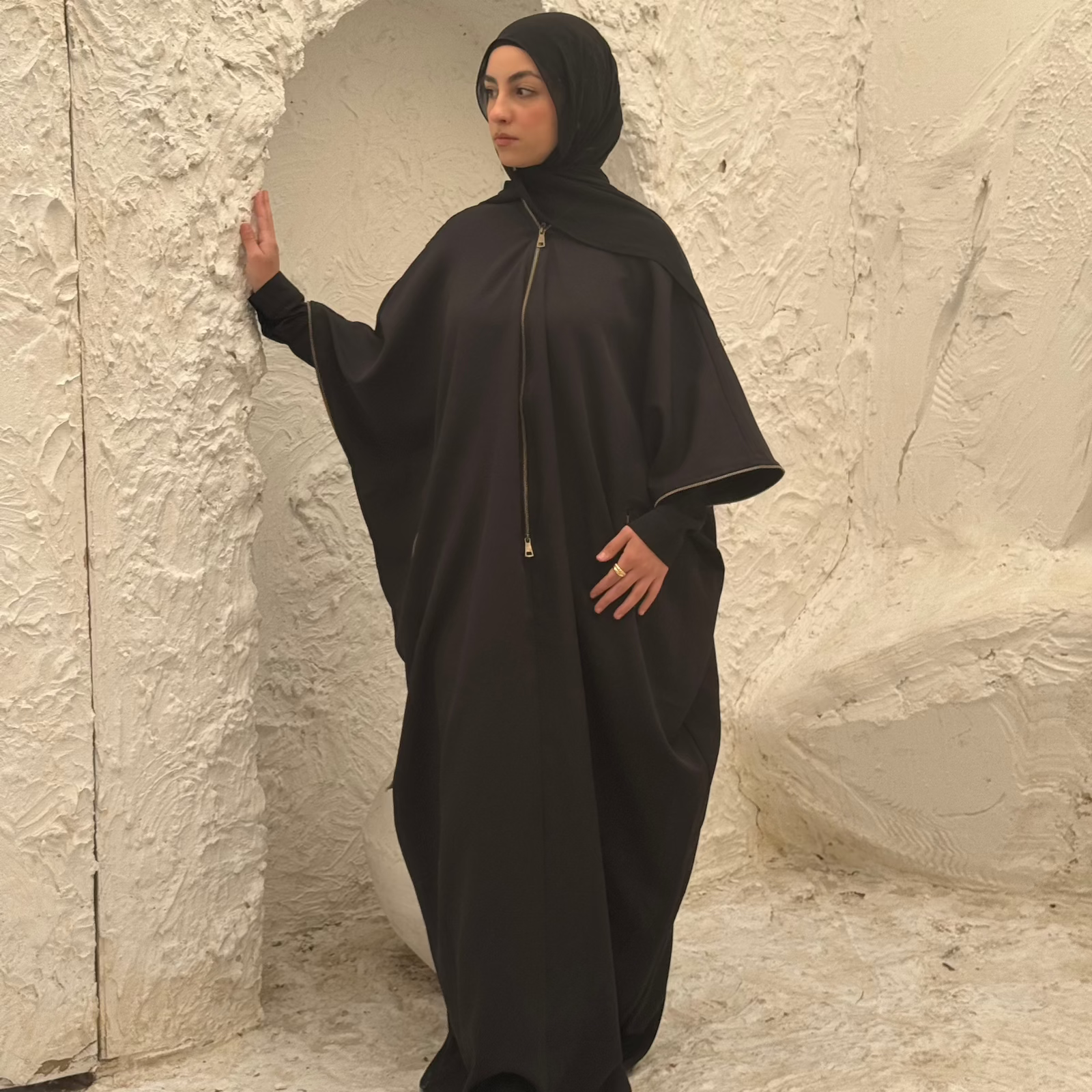 Misk Abaya - Black - AB Essential Women Wear
