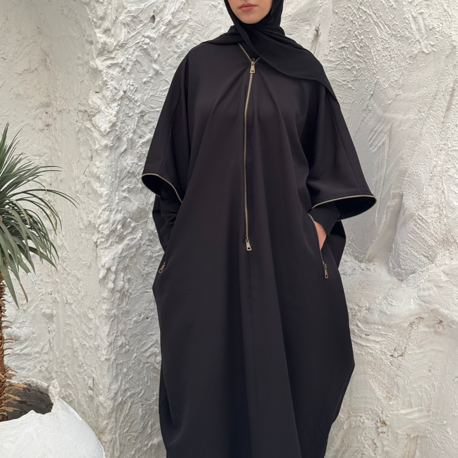 Misk Abaya - Black - AB Essential Women Wear