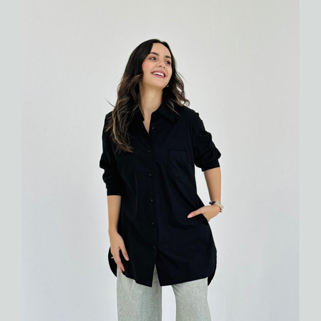 Noir Relaxed Shirt - AB Essential Women Wear