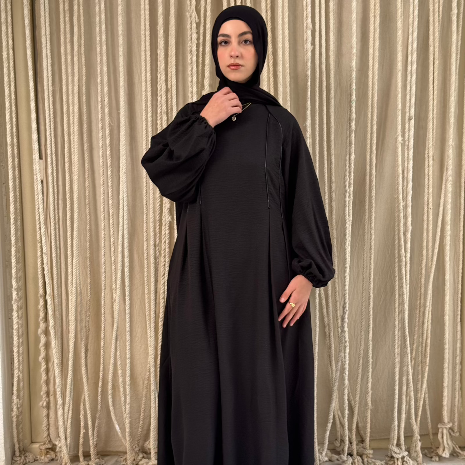 Rihanna Cloche Abaya Black - AB Essential Women Wear
