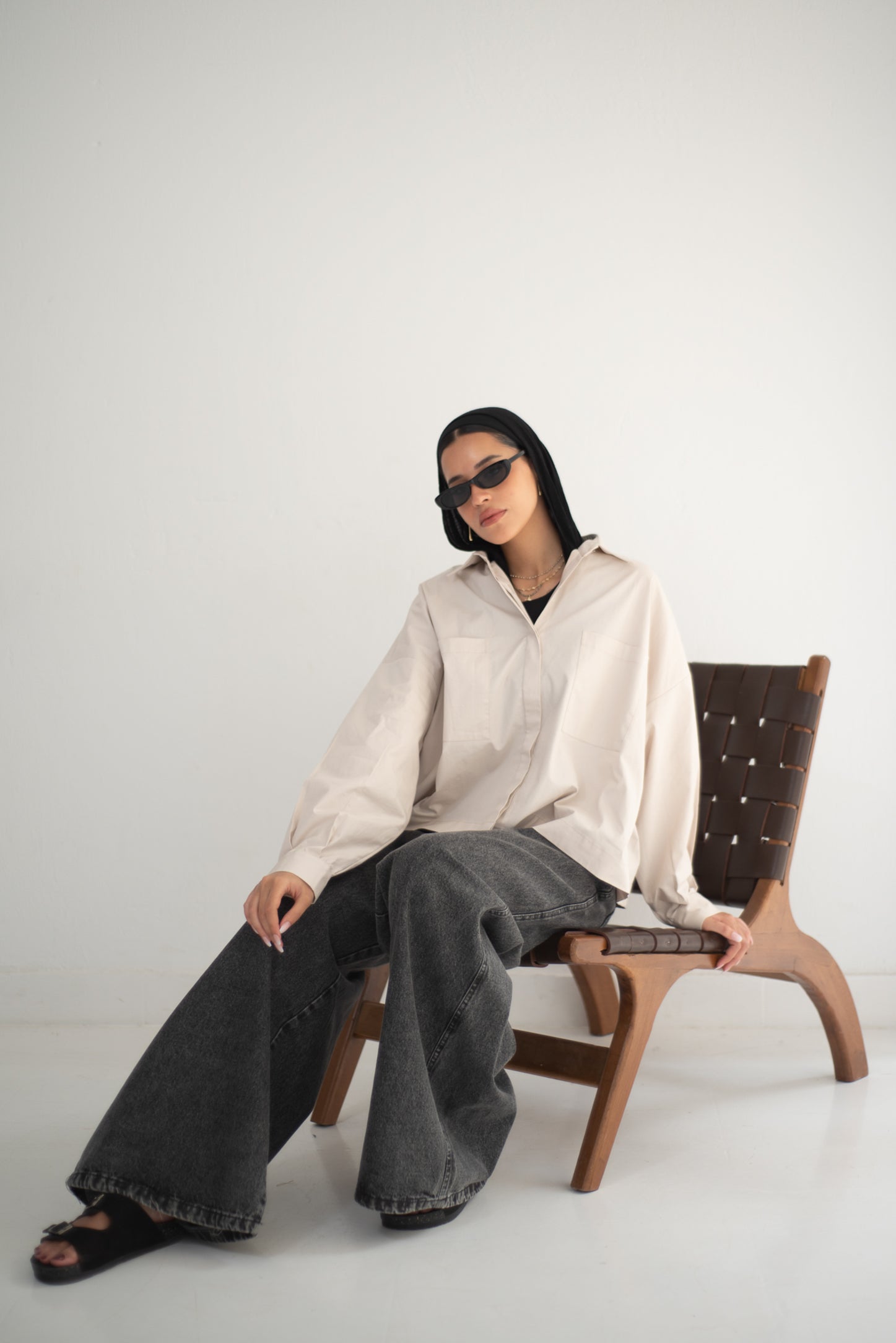 Wide Legs Jeans Pants Black - AB Essential Women Wear