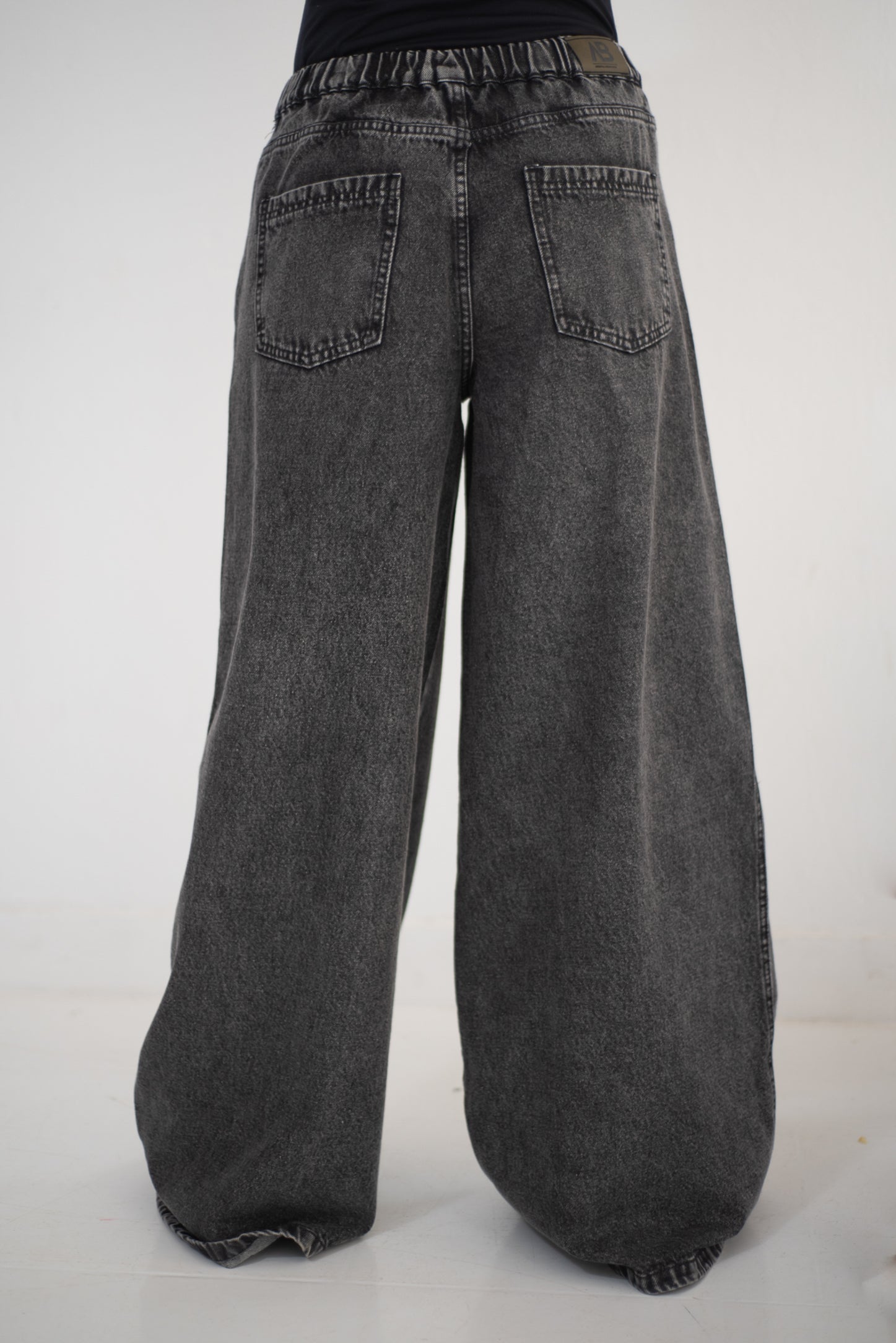 Wide Legs Jeans Pants Black - AB Essential Women Wear