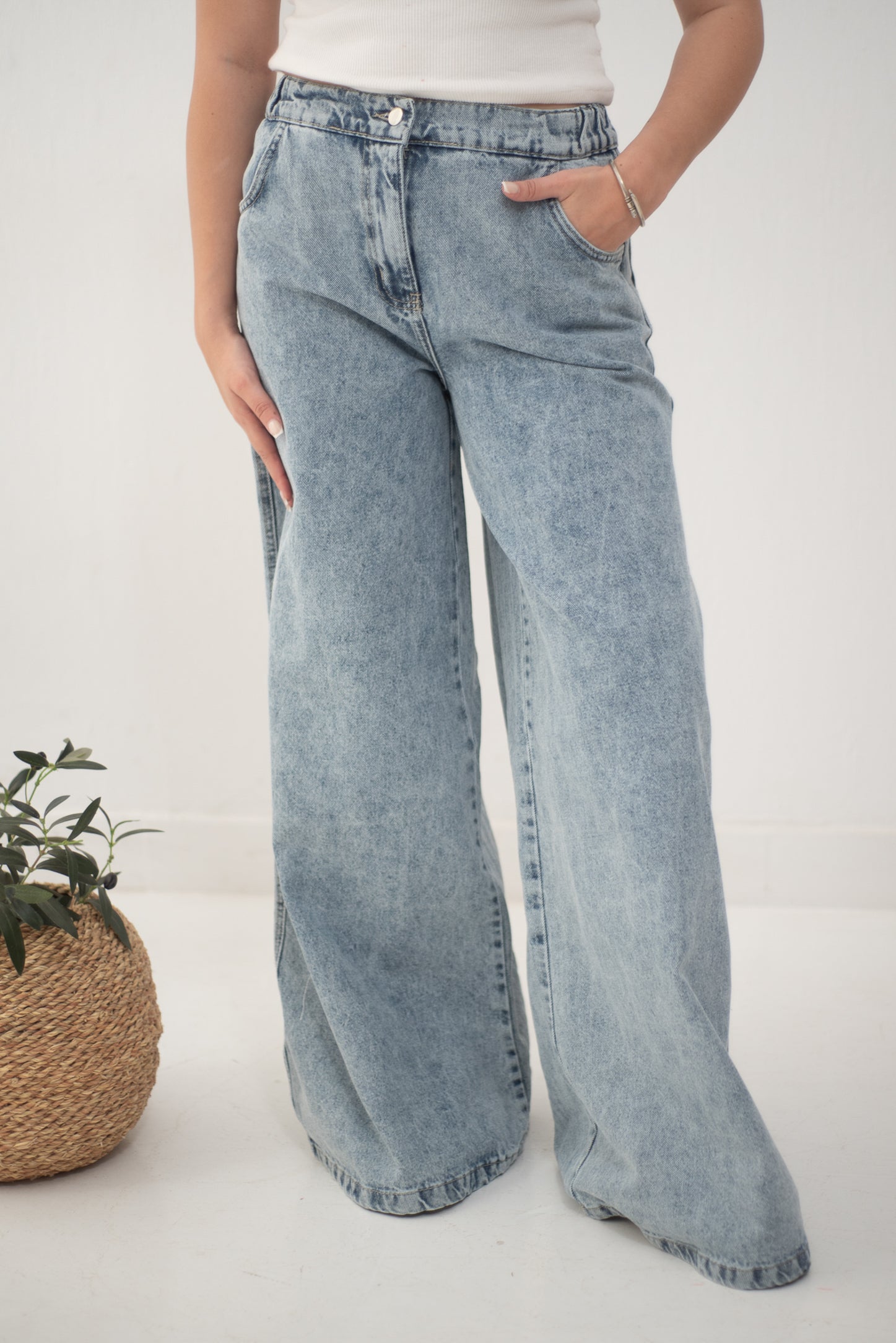 Wide Legs Jeans Pants ICE - AB Essential Women Wear