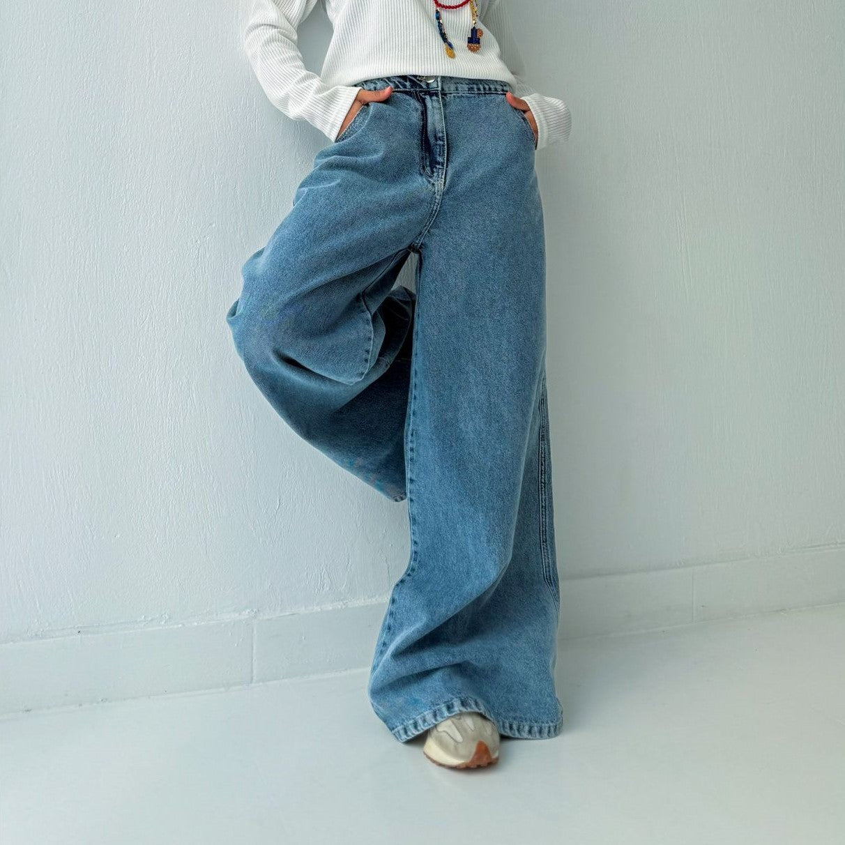 Wide Legs Jeans Sky - AB Essential Women Wear