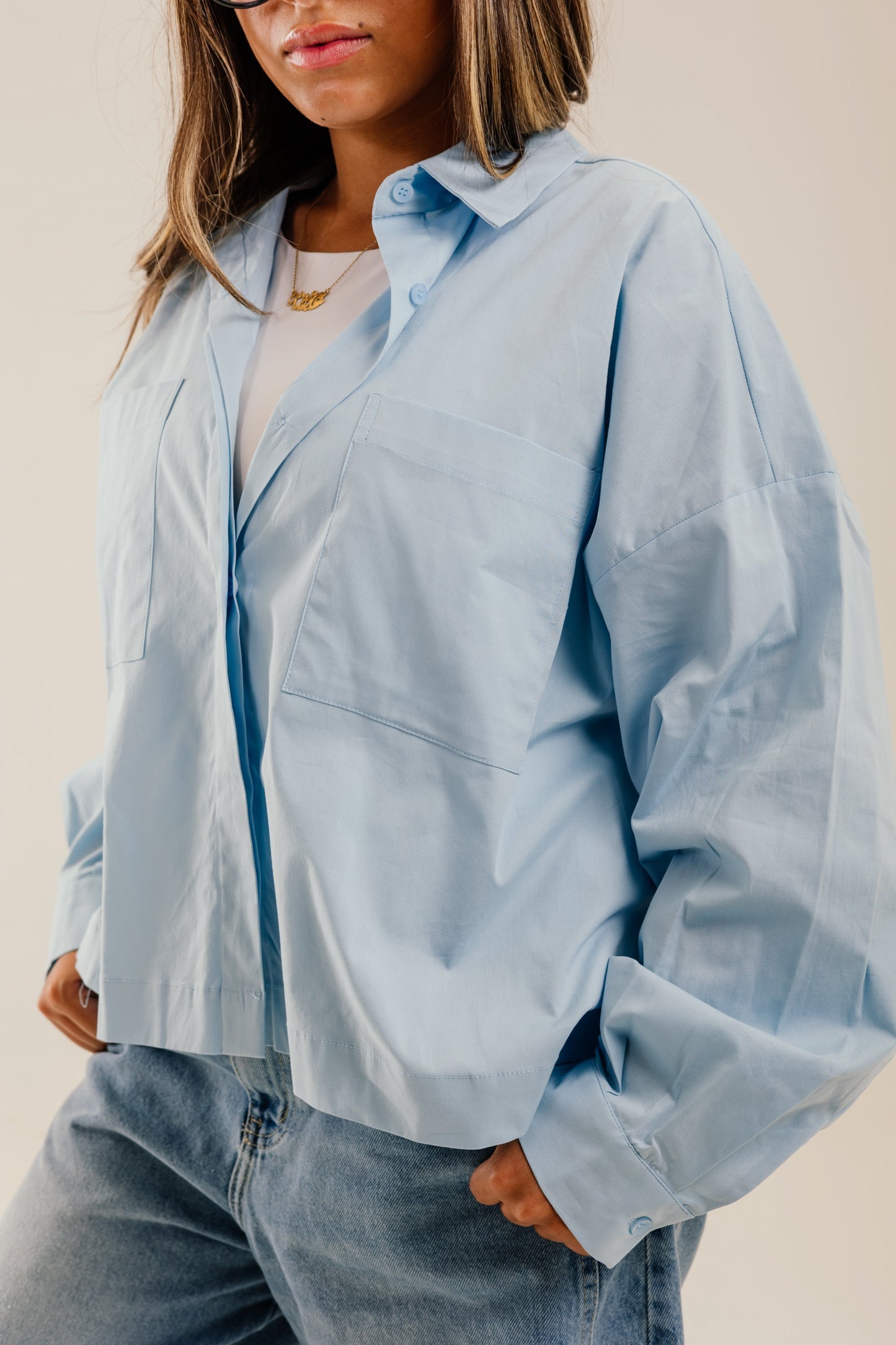 Cropi Shirt Baby Blue - AB ESSENTIALS