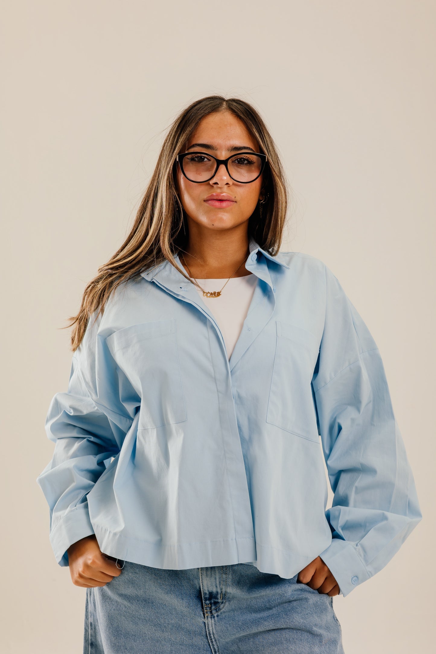 Cropi Shirt Baby Blue - AB ESSENTIALS