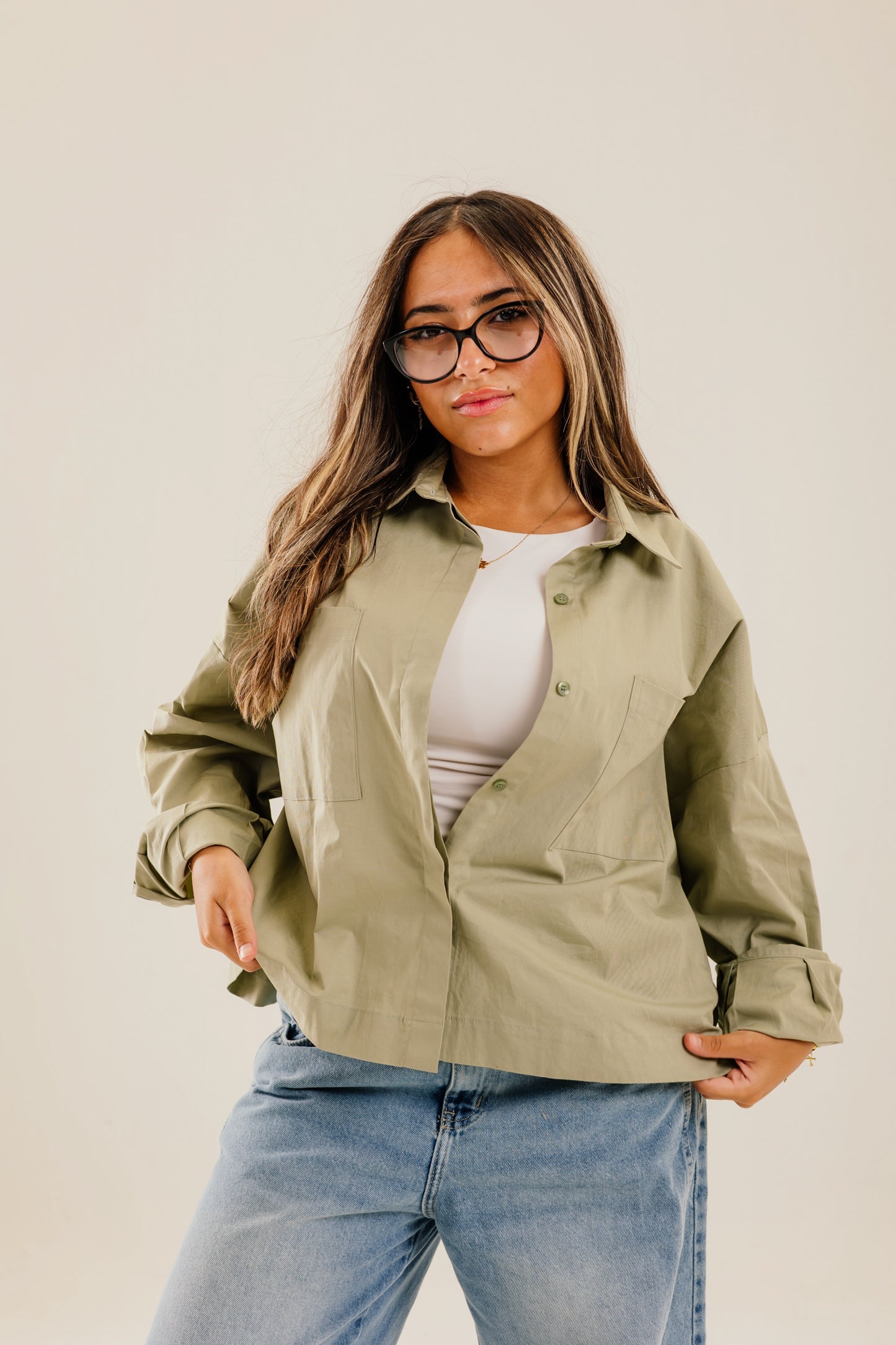 Cropi Shirt Light Olive - AB ESSENTIALS
