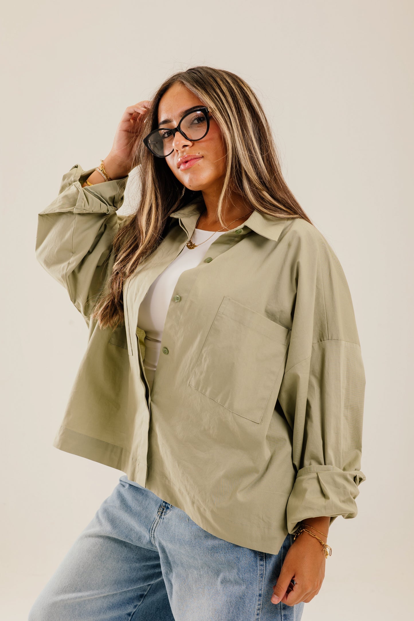 Cropi Shirt Light Olive - AB ESSENTIALS