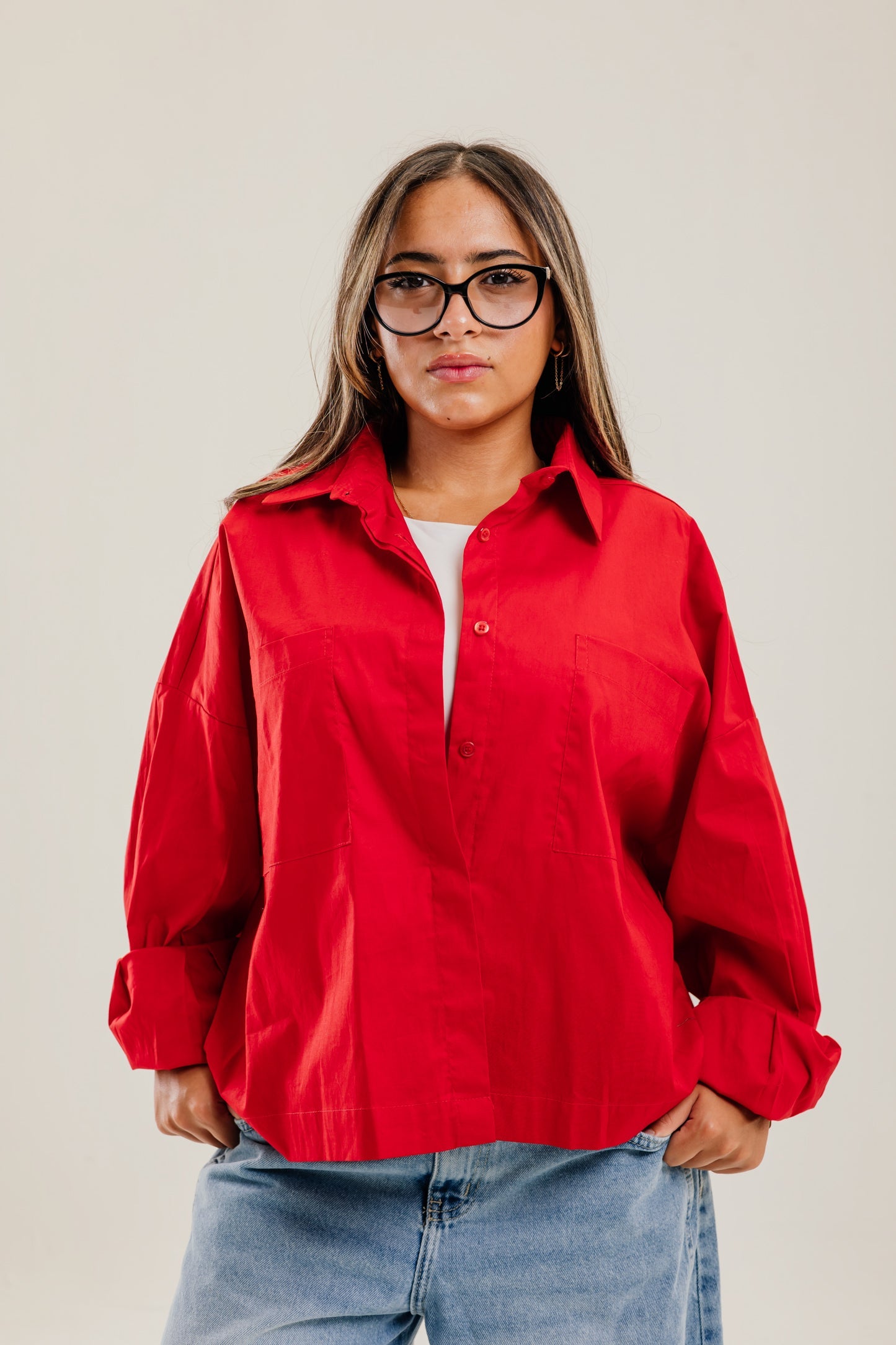 Cropi Shirt Red - AB ESSENTIALS
