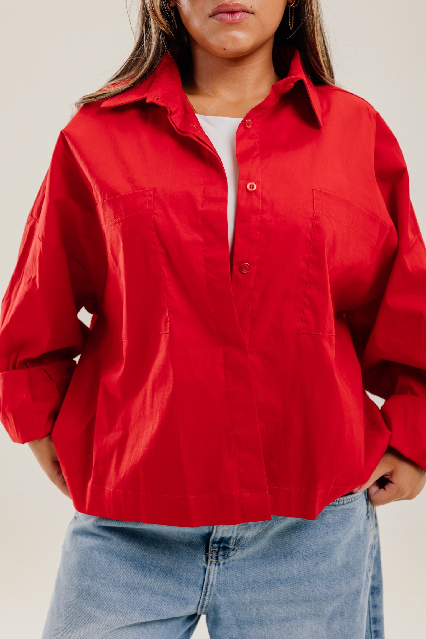 Cropi Shirt Red - AB ESSENTIALS