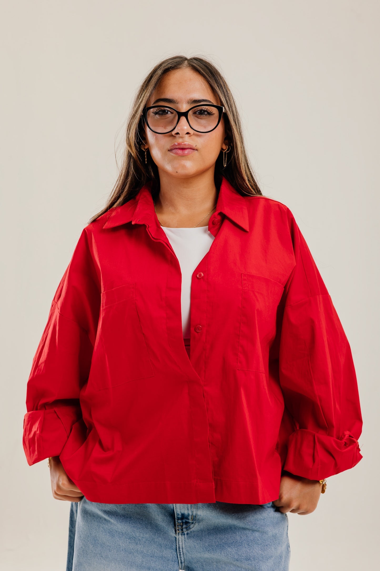 Cropi Shirt Red - AB ESSENTIALS