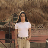 Half Tee White - AB ESSENTIALS