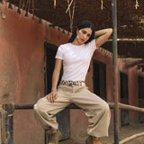 Half Tee White - AB ESSENTIALS