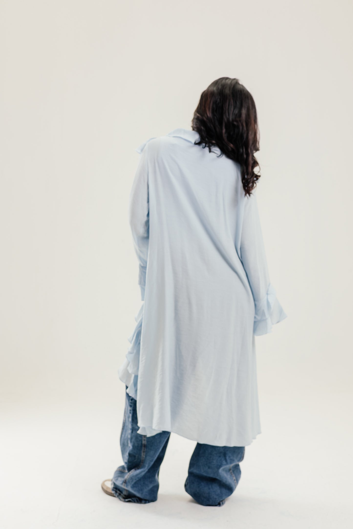 Ruffled Cardigan Baby Blue - AB ESSENTIALS