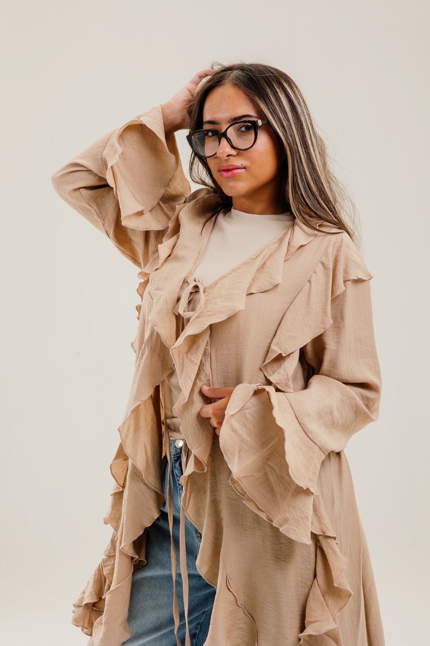 Ruffled Cardigan Cafe - AB ESSENTIALS