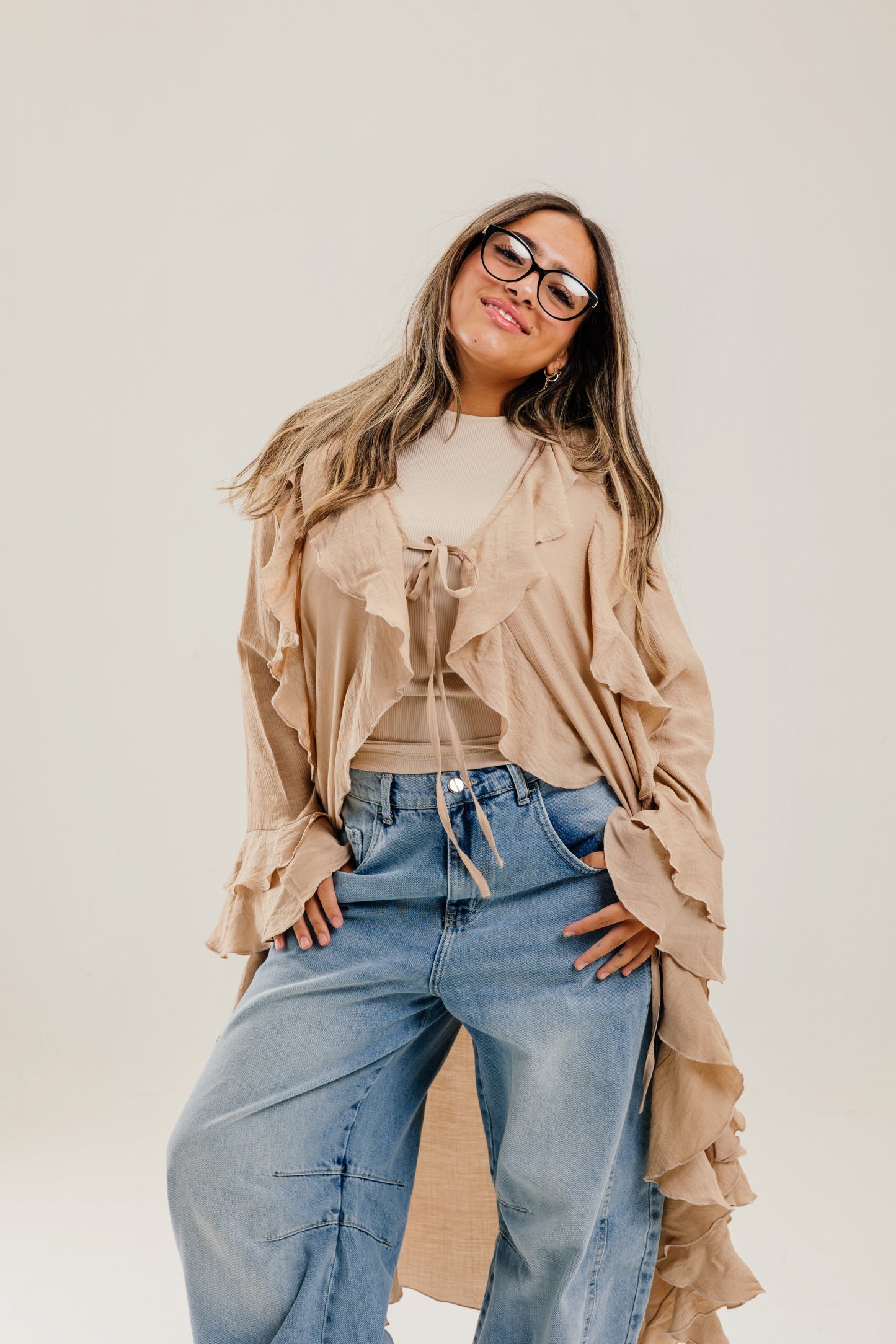 Ruffled Cardigan Cafe - AB ESSENTIALS