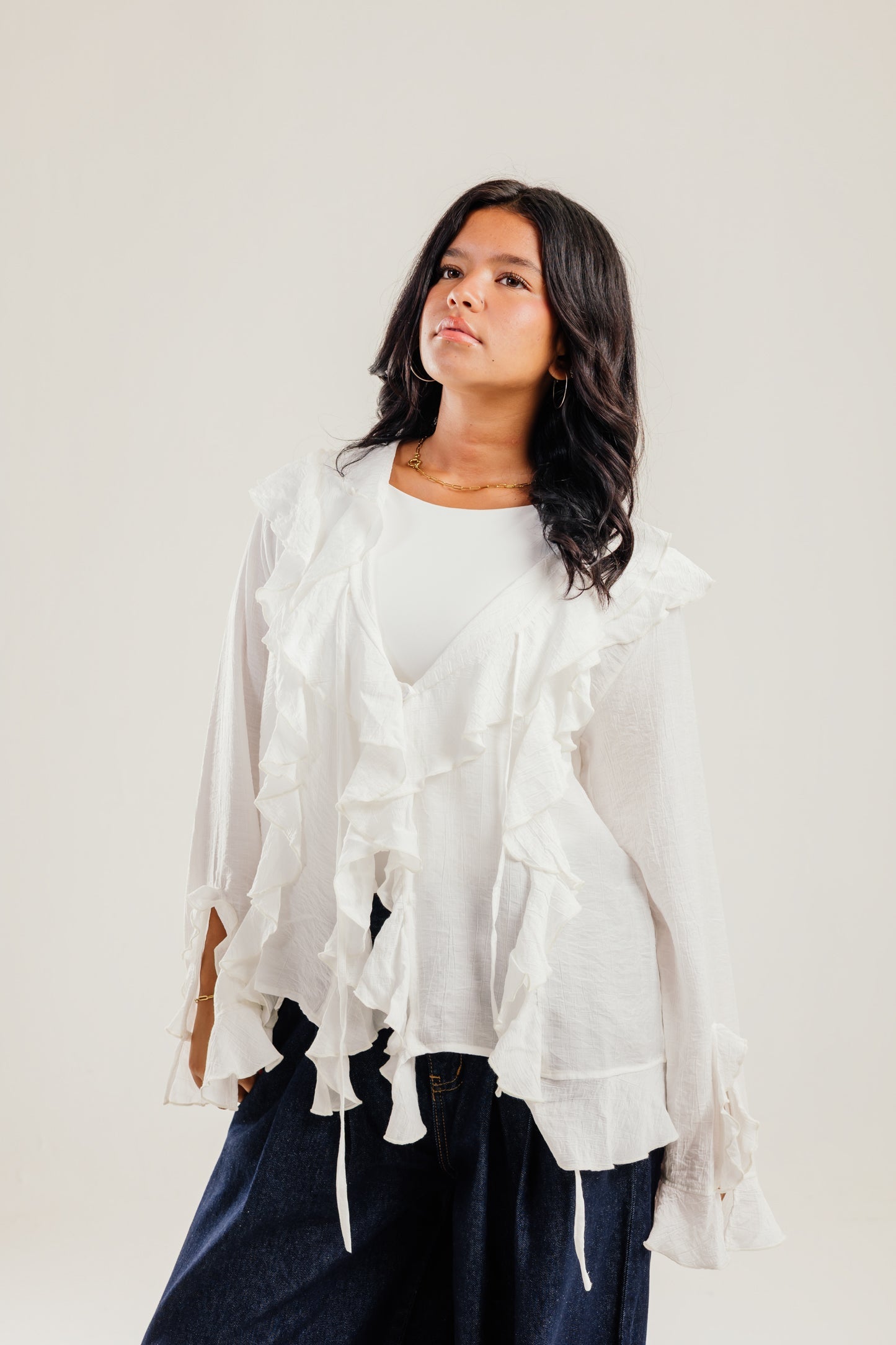 Ruffled Top White - AB ESSENTIALS