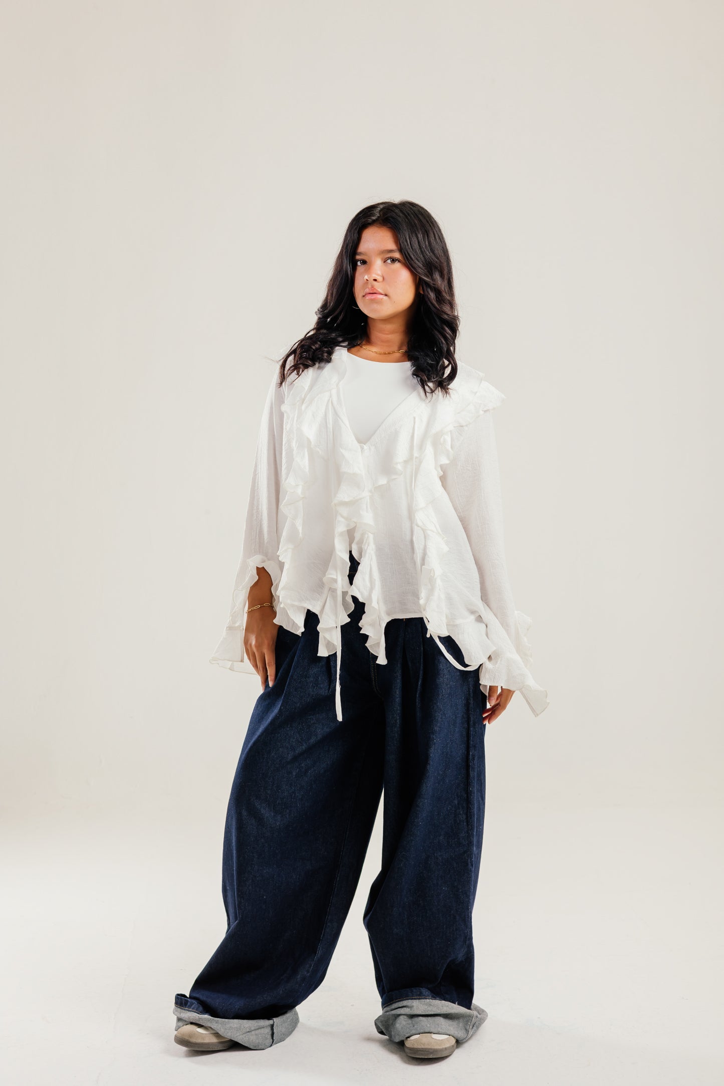 Ruffled Top White - AB ESSENTIALS