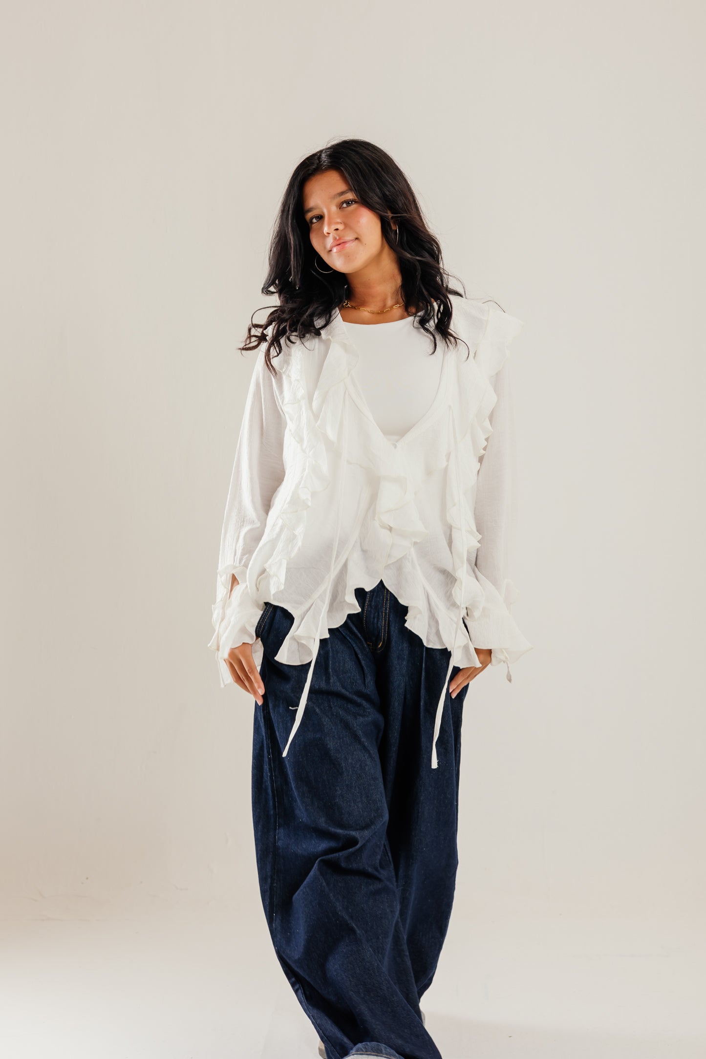 Ruffled Top White - AB ESSENTIALS