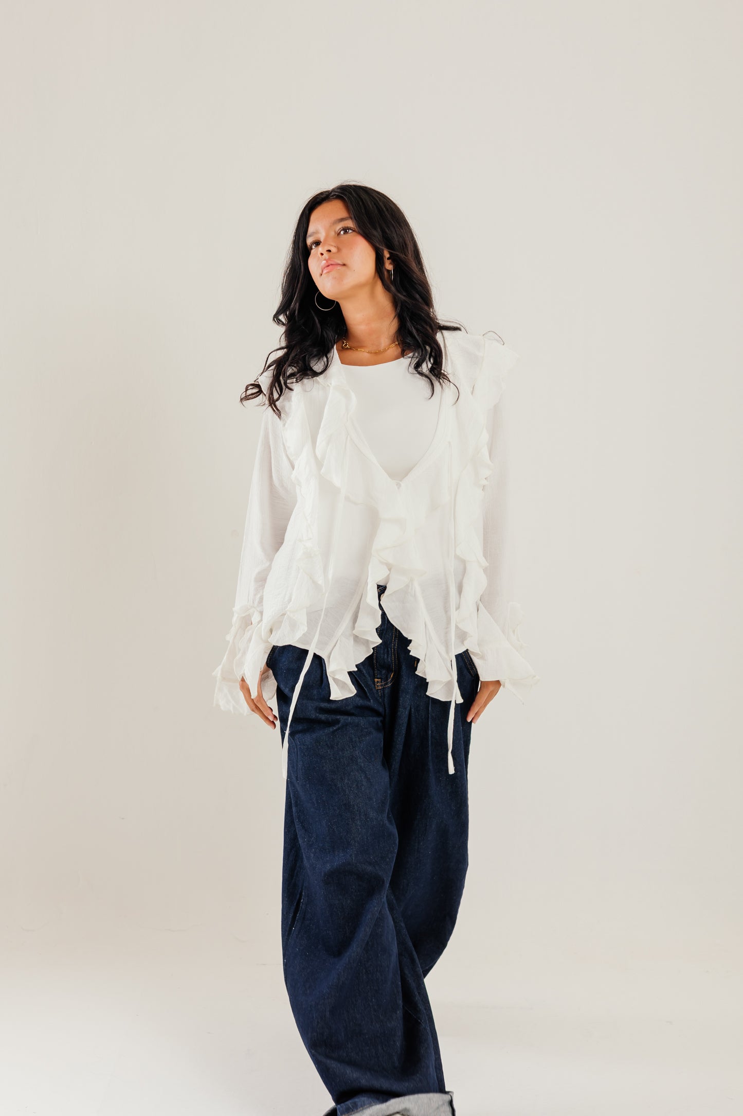 Ruffled Top White - AB ESSENTIALS