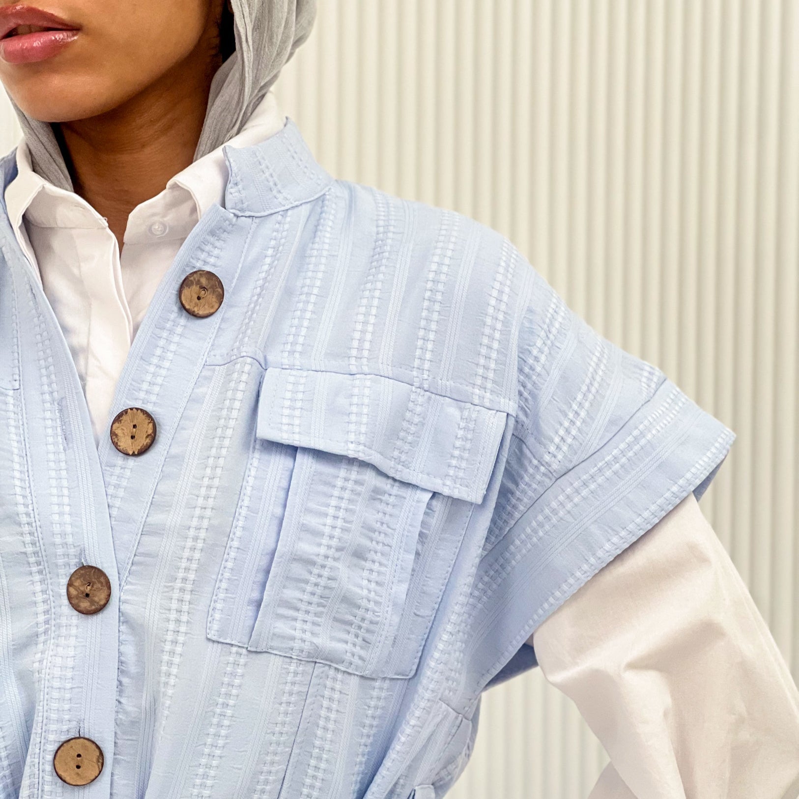 The Linen Pair Set Baby Blue - AB ESSENTIALS
