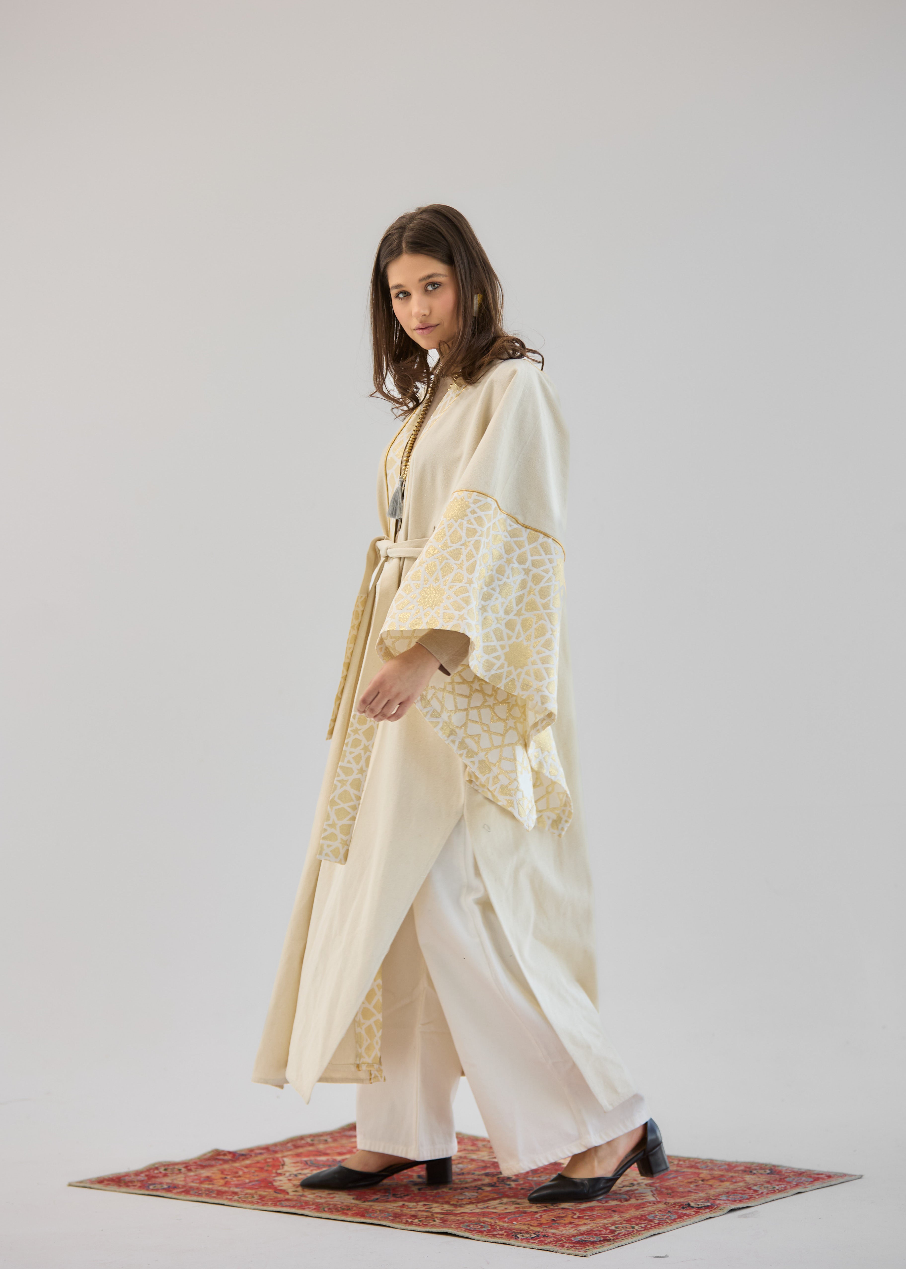 Mashrabeya Beige Kaftan