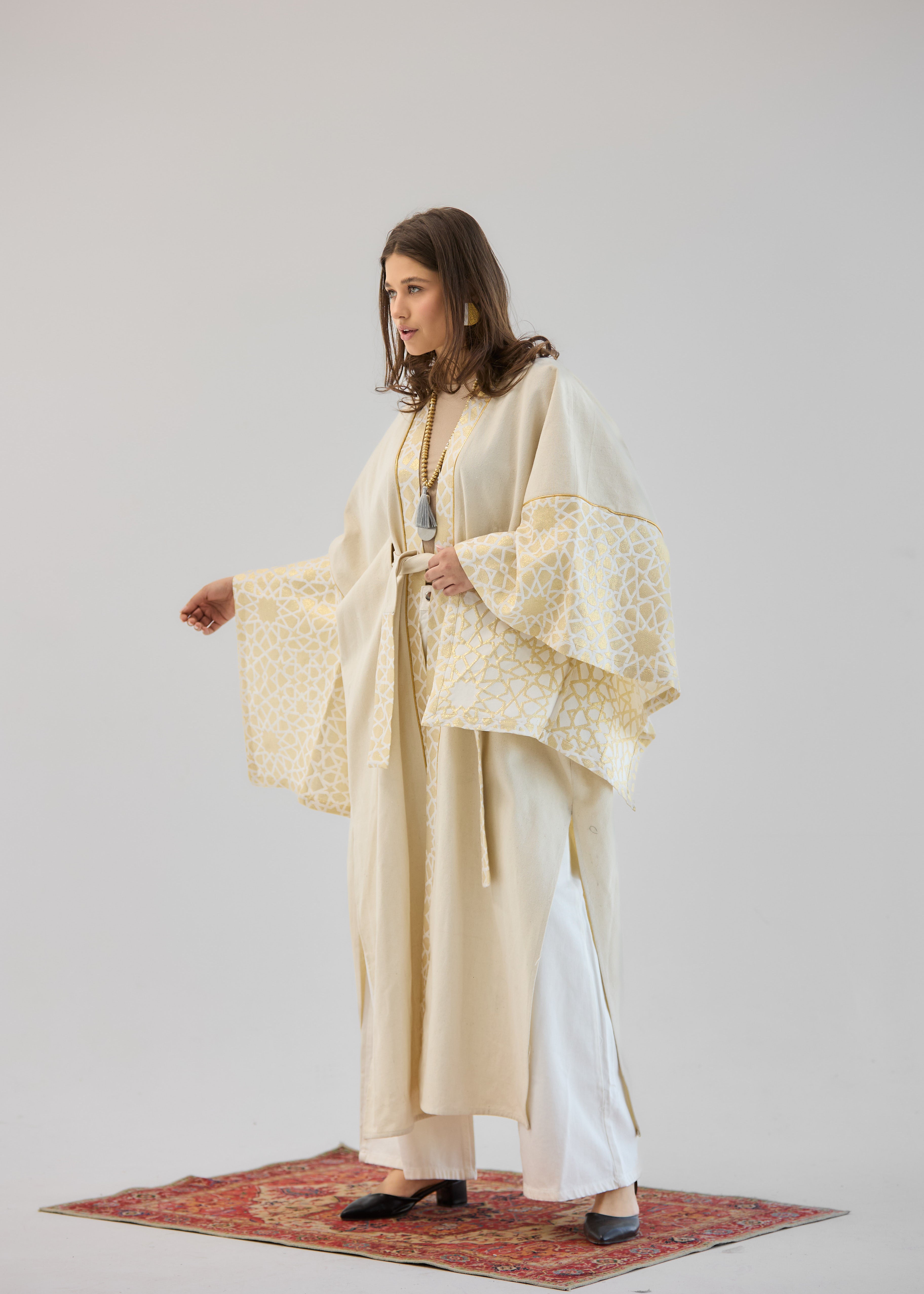 Mashrabeya Beige Kaftan
