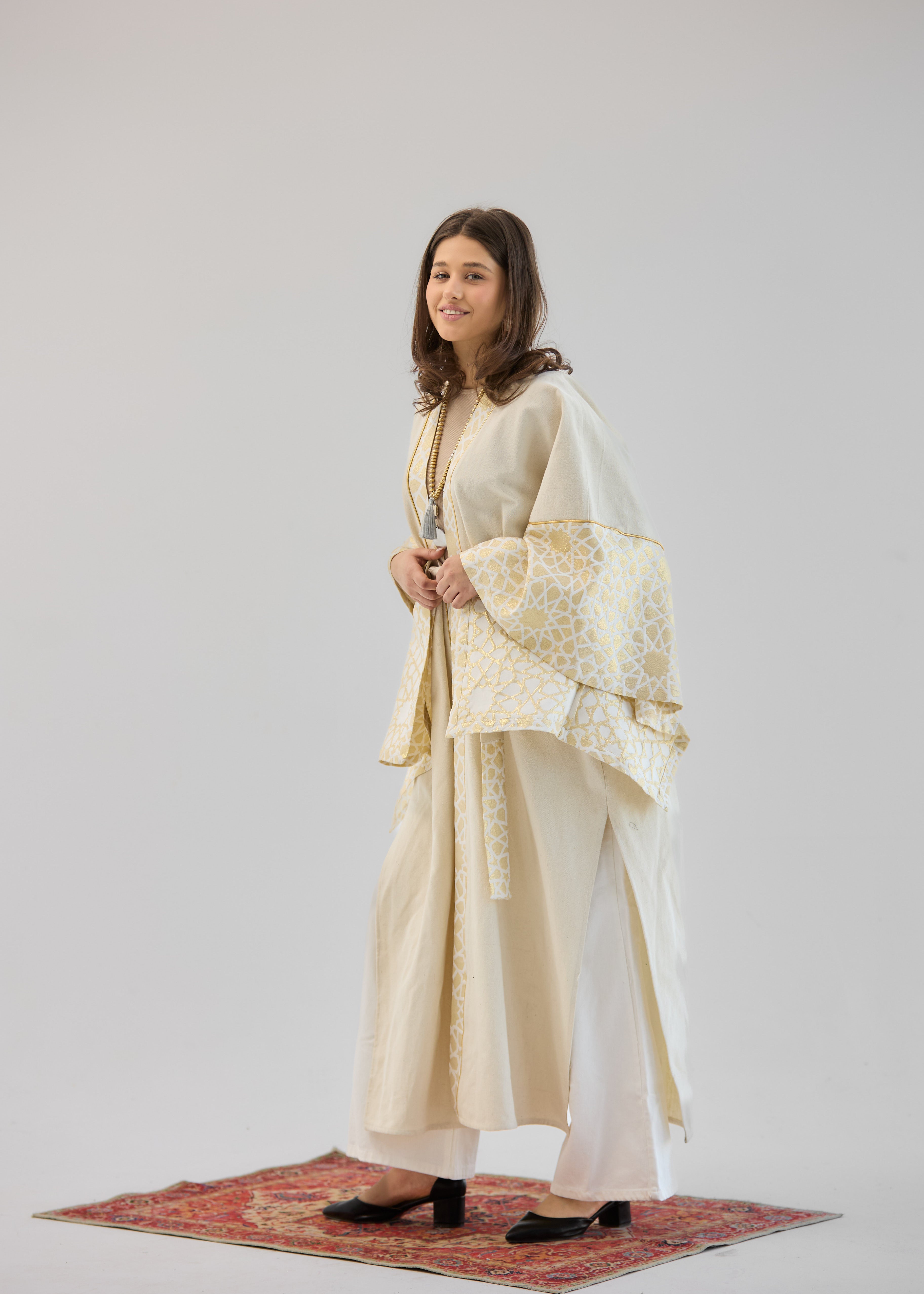 Mashrabeya Beige Kaftan