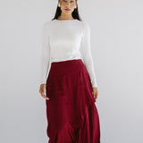 Seashell Skirt Burgundy