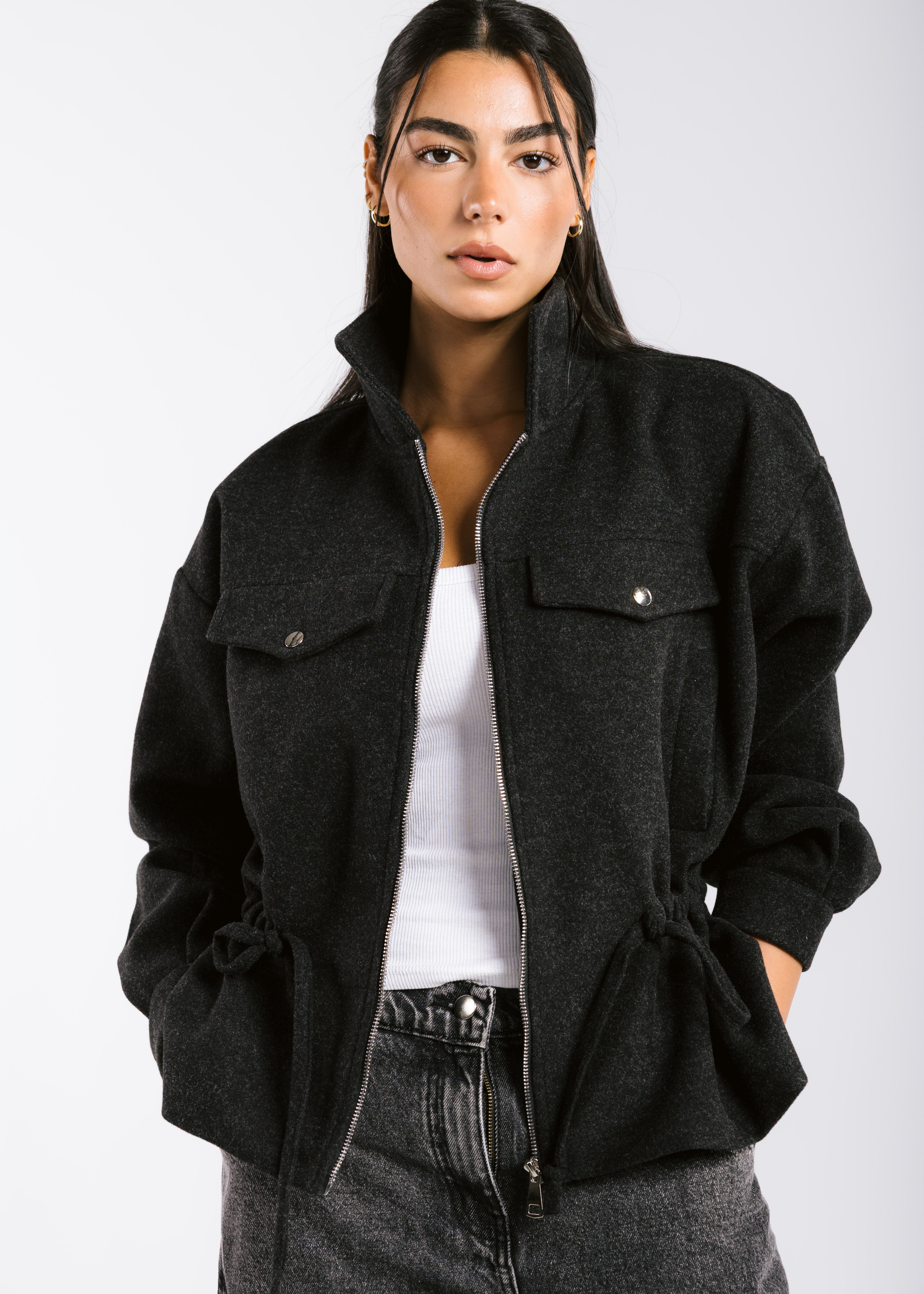 Warm Wool Jacket Black