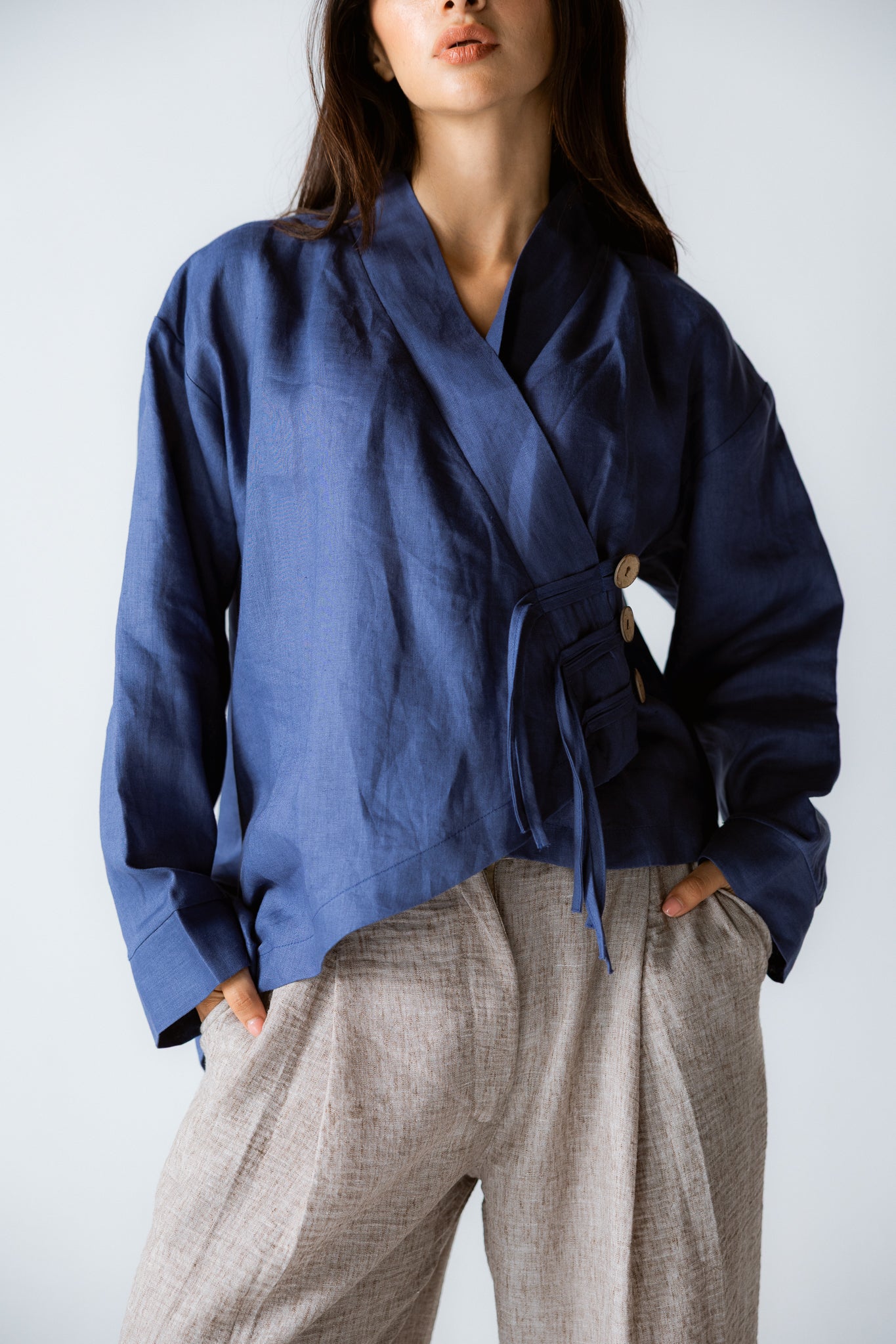 Linen Air Top Navy