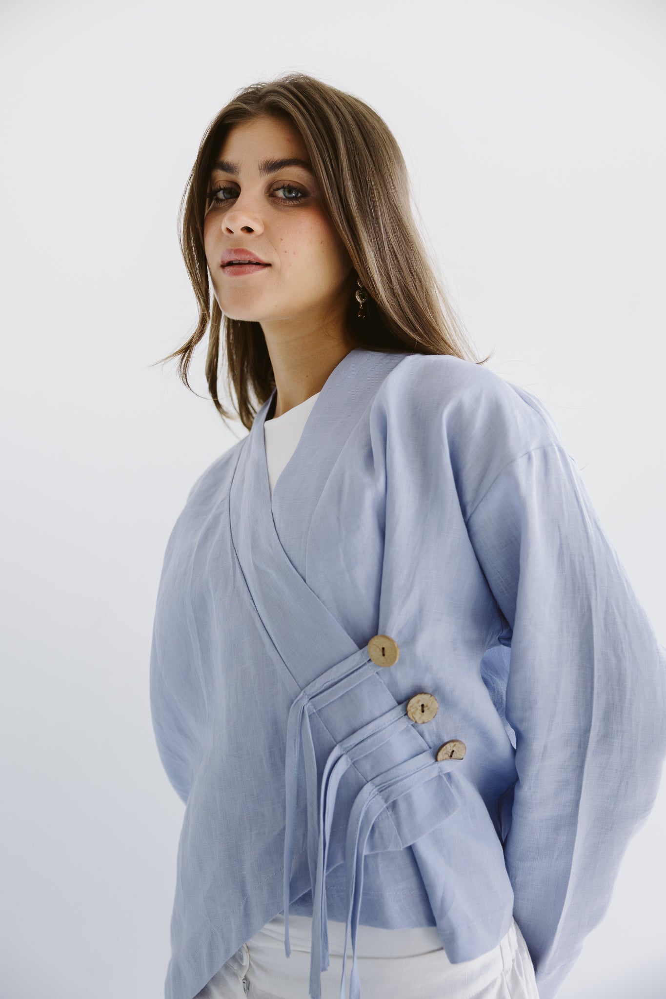Linen Air Top Baby Blue
