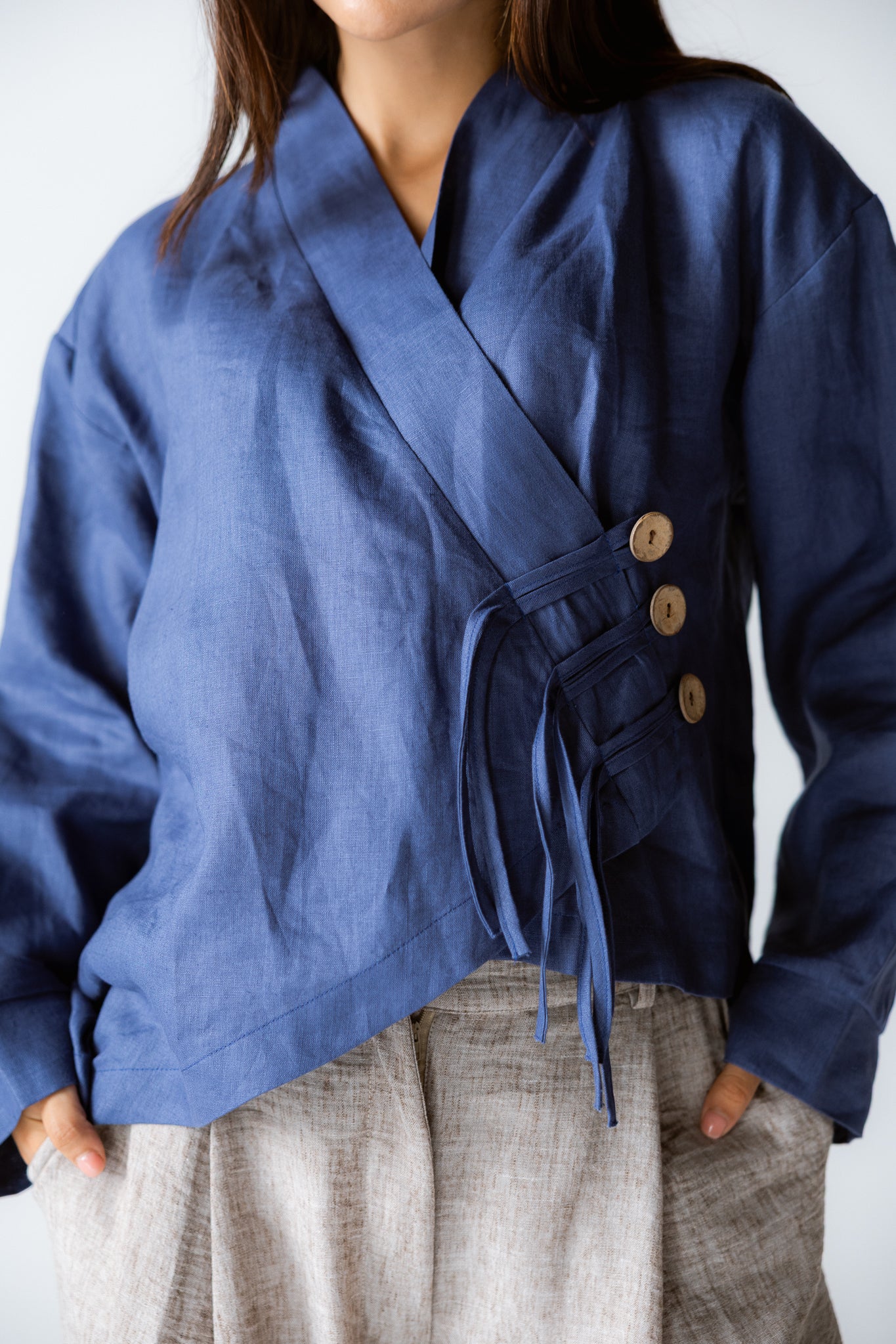 Linen Air Top Navy