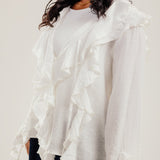 Ruffled Top White
