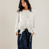 Ruffled Top White