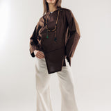 Wave Blouse Brown