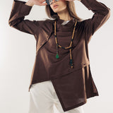 Wave Blouse Brown